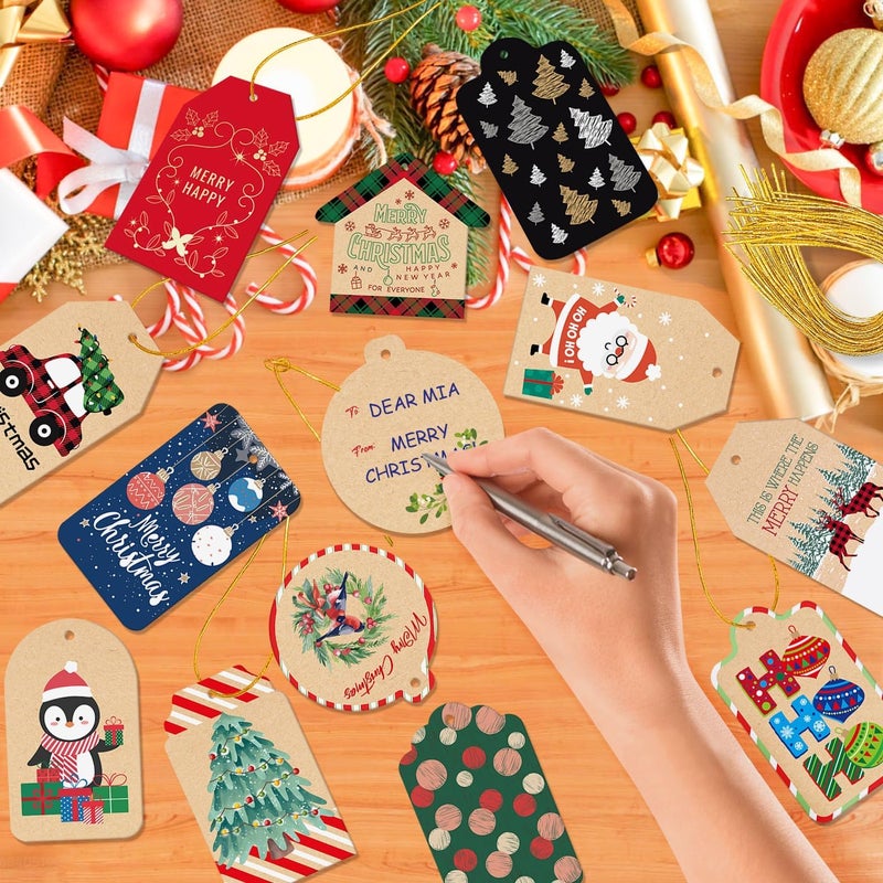 Nimbbex 72pc 24Style Personalized Gift Tags for Christmas Presents with seasons-ready designs - Image 2